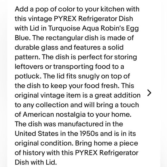 Vintage 1960’sPYREX Turquoise Aqua Robin's Egg Blue 502 Refrigerator Dish & Lid. - Picture 4 of 4